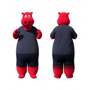 Red Hippo Mascot Costume