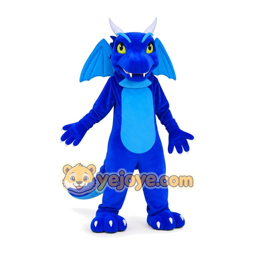 Blue Dragon Mascot Costume Blue Dragon Mascot Costume