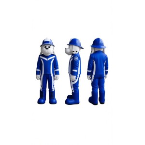 Blue Fire Dog Mascot Costume