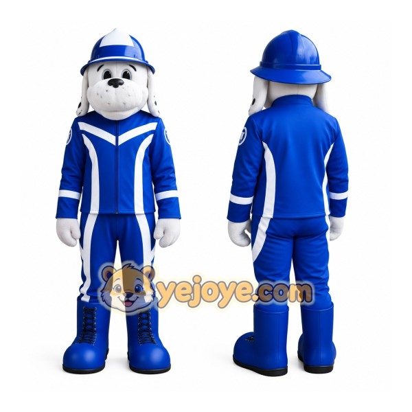 Blue Fire Dog Mascot Costume