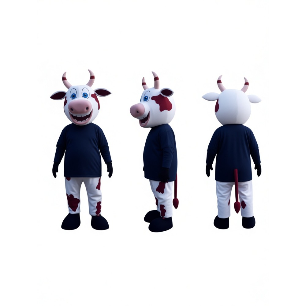 White Cow Mascot Costume