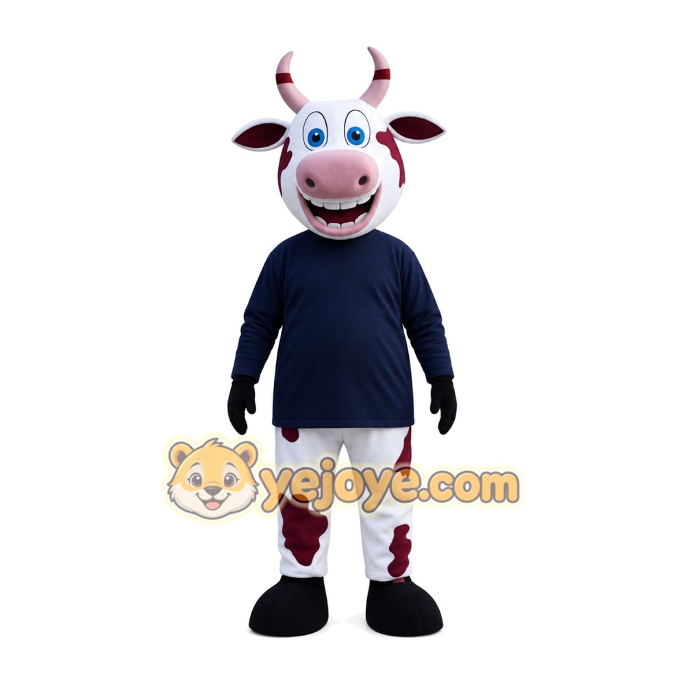 White Cow Mascot Costume White Cow Mascot Costume