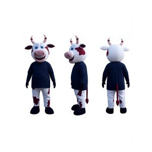 White Cow Mascot Costume
