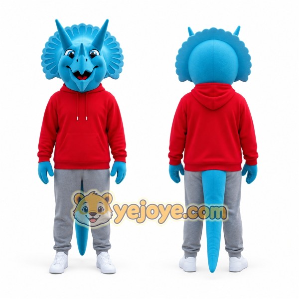Sport Blue Triceratops Mascot Costume