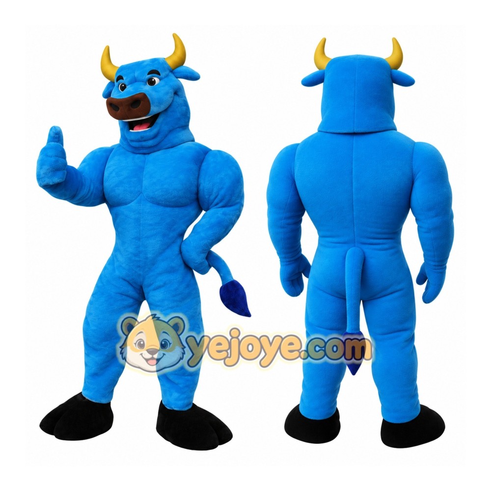 Adorable Blue Bison Mascot Costume for Events Promotions Adorable Blue Bison Mascot Costume for Events Promotions