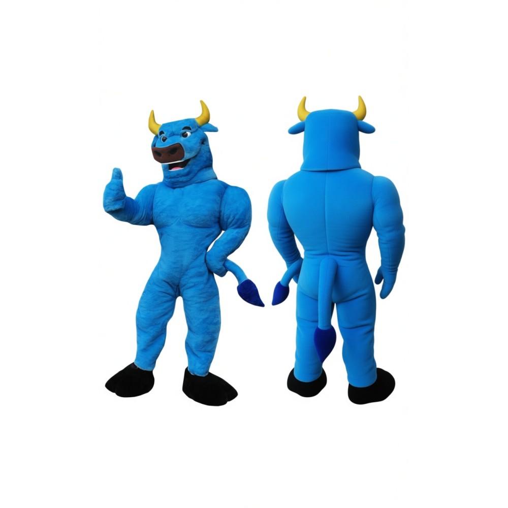 Adorable Blue Bison Mascot Costume for Events Promotions