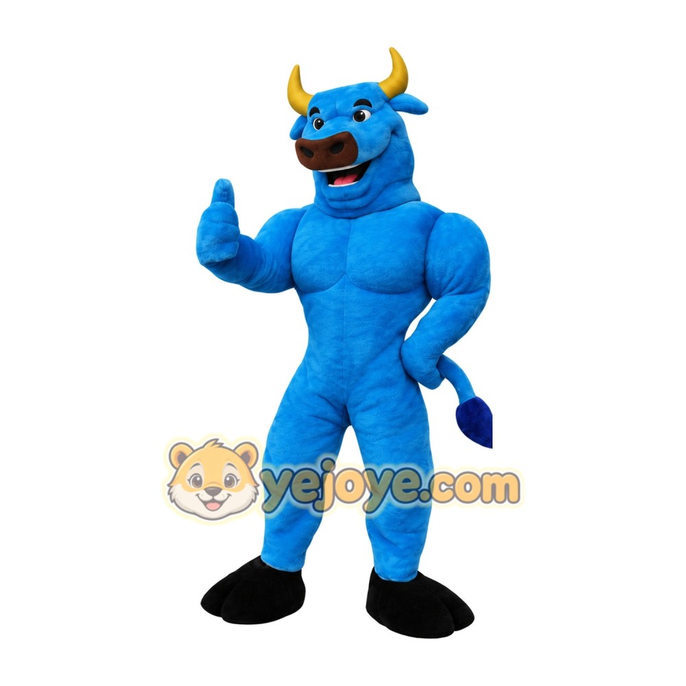 Adorable Blue Bison Mascot Costume for Events Promotions Adorable Blue Bison Mascot Costume for Events Promotions