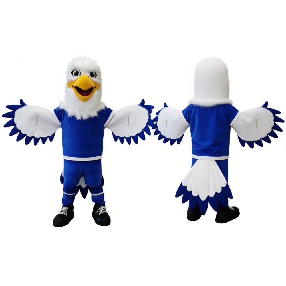 Adorable Blue Sport Eagle Mascot Costume for Events Promotions