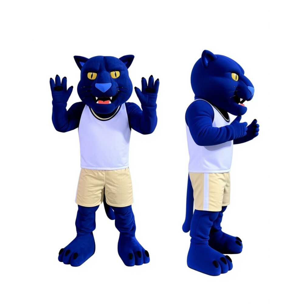 Adorable Blue Leopard Mascot Costume for Events Promotions