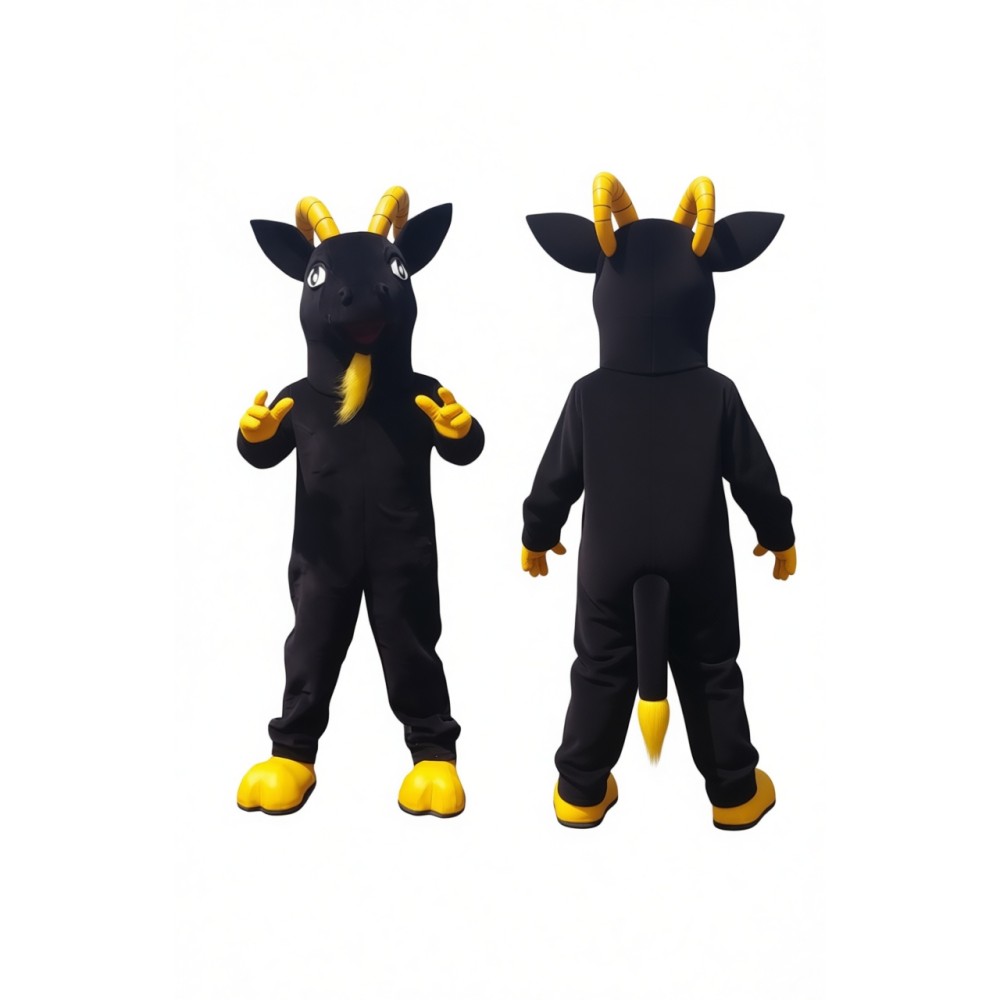 Adorable Black Goat Mascot Costume for Events Promotions