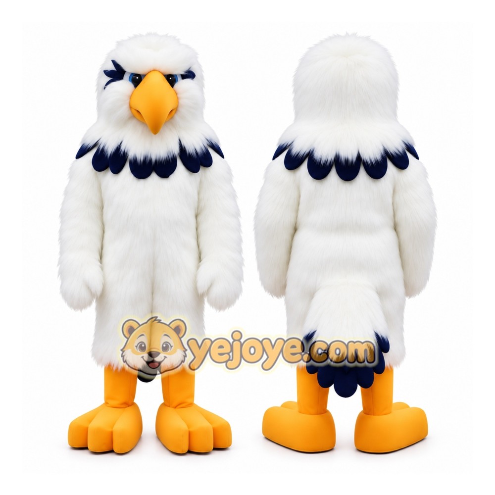Adorable White Eagle Mascot Costume for Events Promotions Adorable White Eagle Mascot Costume for Events Promotions