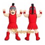 Adorable Red Titan School Mascot Costume for Events Promotions