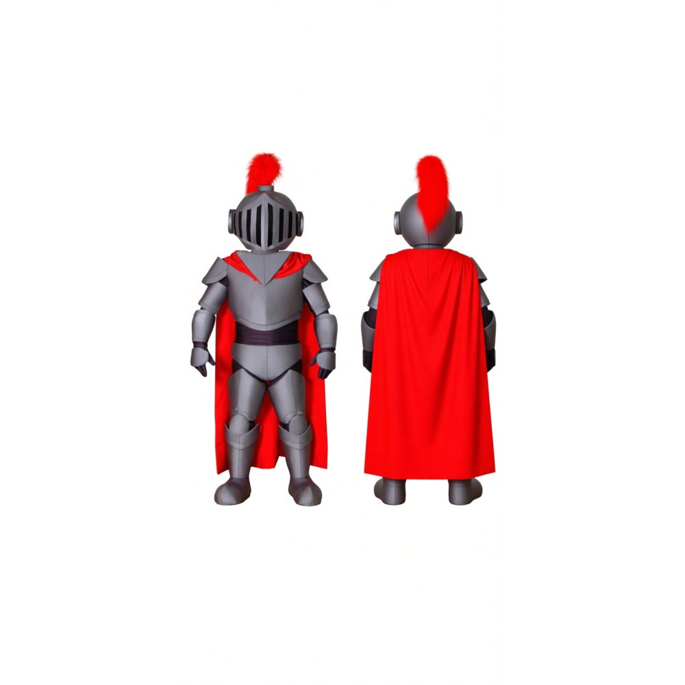 Adorable Silver Warrior School Mascot Costume for Events Promotions