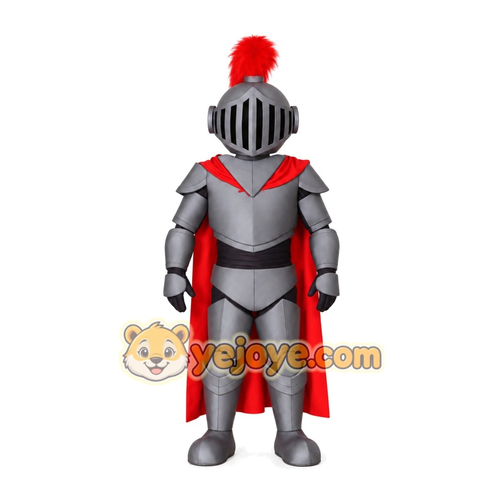 Adorable Silver Warrior School Mascot Costume for Events Promotions Adorable Silver Warrior School Mascot Costume for Events Promotions