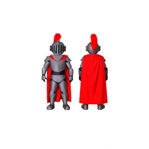 Adorable Silver Warrior School Mascot Costume for Events Promotions