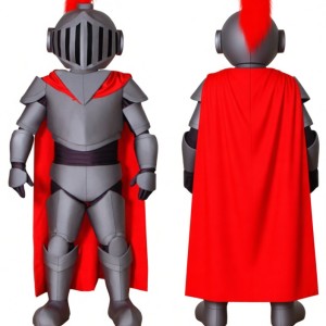 Adorable Silver Warrior School Mascot Costume for Events Promotions