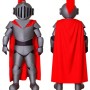 Adorable Silver Warrior School Mascot Costume for Events Promotions