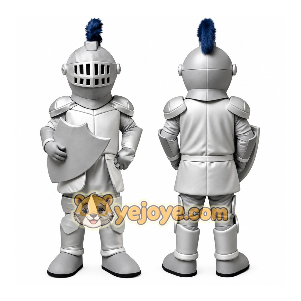 Adorable Grey Warrior School Mascot Costume for Events Promotions Adorable Grey Warrior School Mascot Costume for Events Promotions