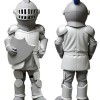 Adorable Grey Warrior School Mascot Costume for Events Promotions