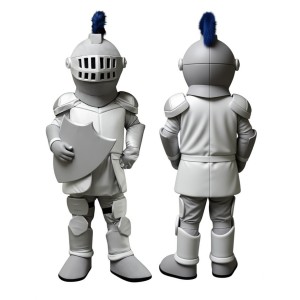 Adorable Grey Warrior School Mascot Costume for Events Promotions
