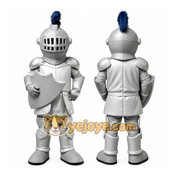 Adorable Grey Warrior School Mascot Costume for Events Promotions