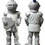 Adorable Grey Warrior School Mascot Costume for Events Promotions