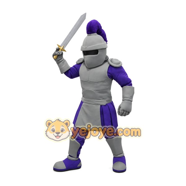 Adorable Purple Warrior School Mascot Costume for Events Promotions