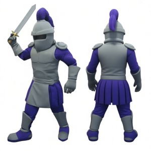 Adorable Purple Warrior School Mascot Costume for Events Promotions