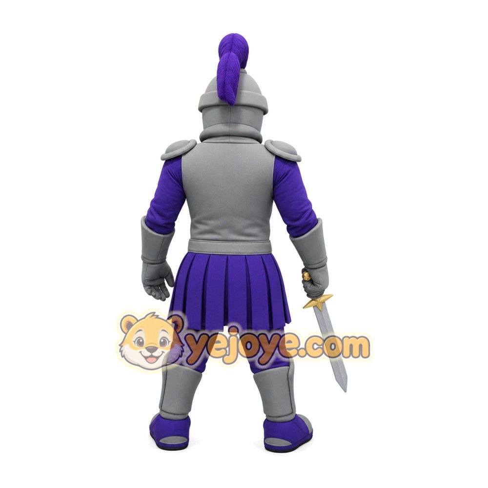 Adorable Purple Warrior School Mascot Costume for Events Promotions Adorable Purple Warrior School Mascot Costume for Events Promotions