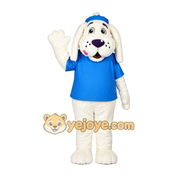 Adorable White Dog Mascot Costume for Events Promotions