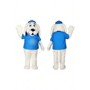 Adorable White Dog Mascot Costume for Events Promotions