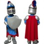 Adorable Red Silver Warrior School Mascot Costume for Events Promotions