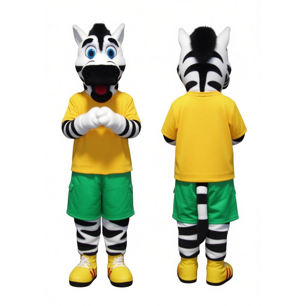 Black and White Zebra Mascot Costume