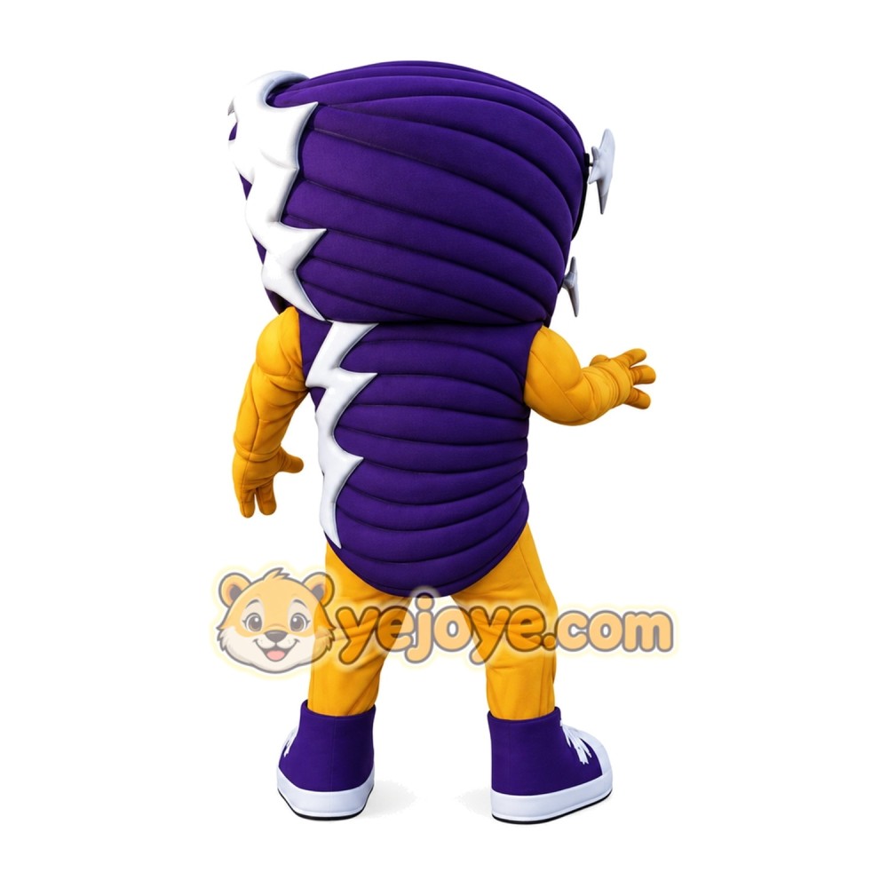 Navy Purple Tornado Mascot Costume Navy Purple Tornado Mascot Costume