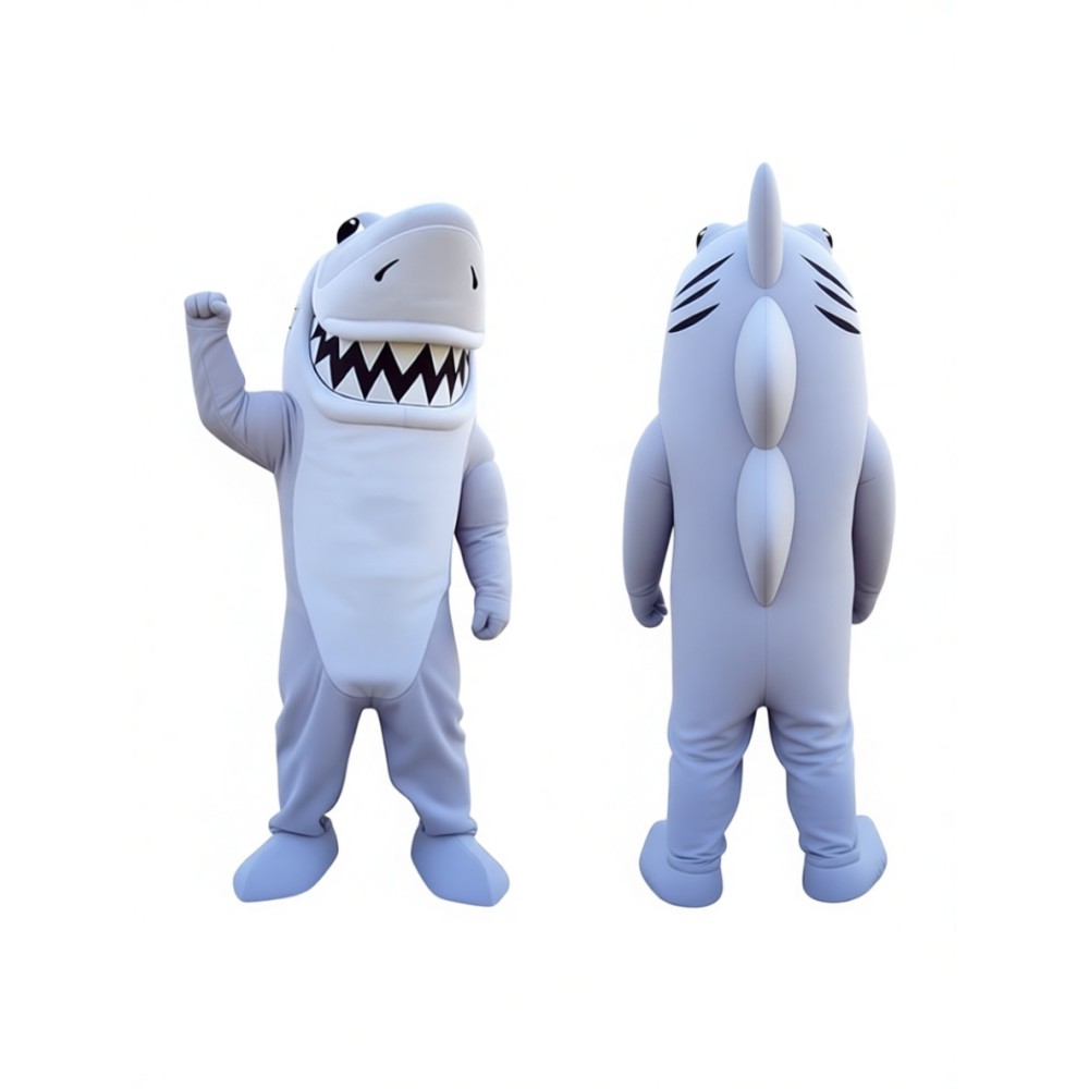 Grey Shark Mascot Costume