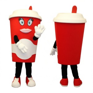 Red Coffee Cup Mascot Costume