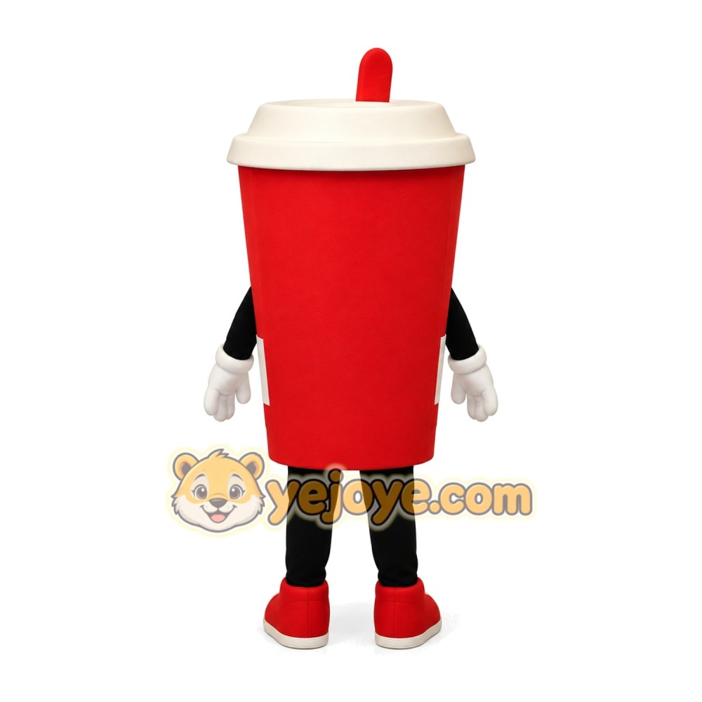 Red Coffee Cup Mascot Costume Red Coffee Cup Mascot Costume
