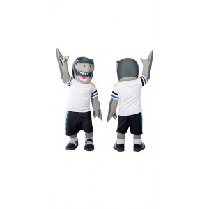 Grey Shark Mascot Costume - Realistic Gray Shark Full-Body Suit for Schools, Sports & Events