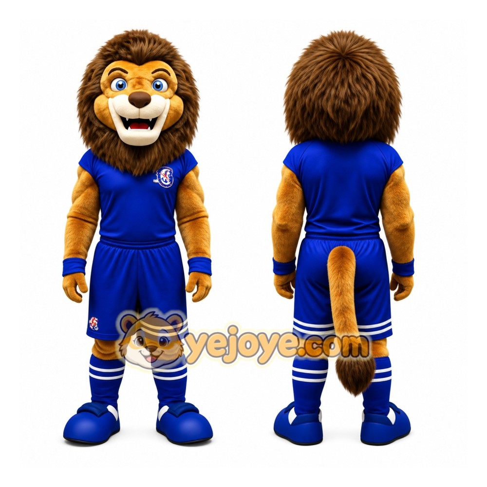 Blue Lion Mascot Costume Full-Body Lion Suit Blue Lion Mascot Costume Full-Body Lion Suit