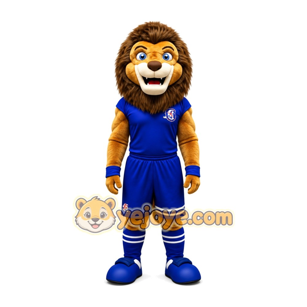 Blue Lion Mascot Costume Full-Body Lion Suit Blue Lion Mascot Costume Full-Body Lion Suit