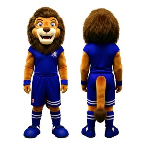 Blue Lion Mascot Costume Full-Body Lion Suit