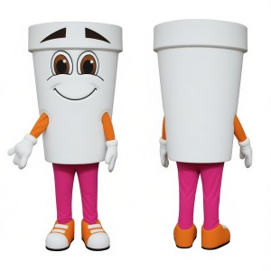 White Cuppy Cup Mascot Costume