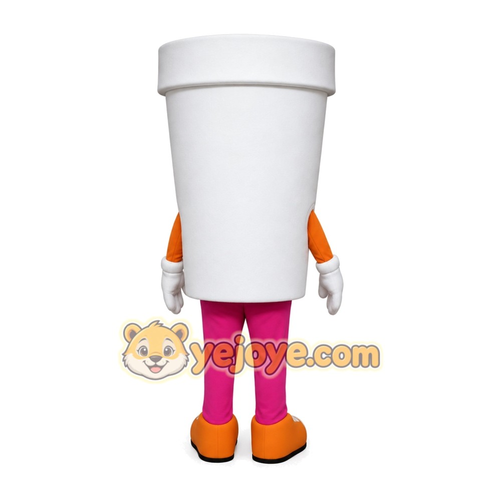 White Cuppy Cup Mascot Costume White Cuppy Cup Mascot Costume