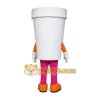 White Cuppy Cup Mascot Costume White Cuppy Cup Mascot Costume