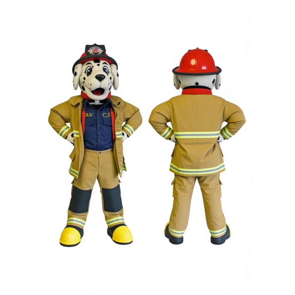 Firefighter Halloween Fire Dog Mascot Costume