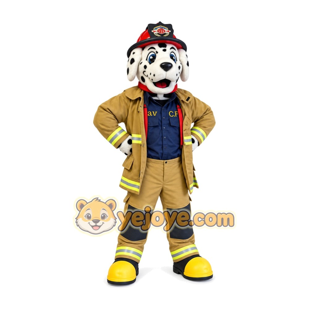 Firefighter Halloween Fire Dog Mascot Costume Firefighter Halloween Fire Dog Mascot Costume