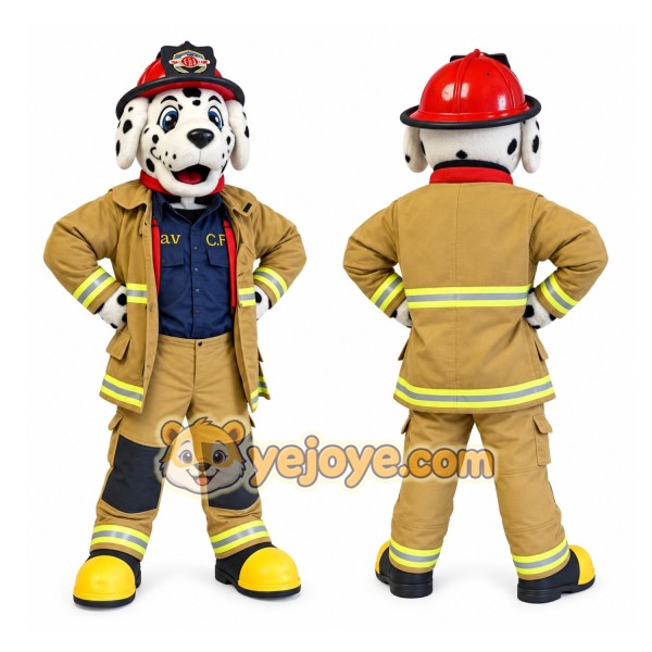 Firefighter Halloween Fire Dog Mascot Costume