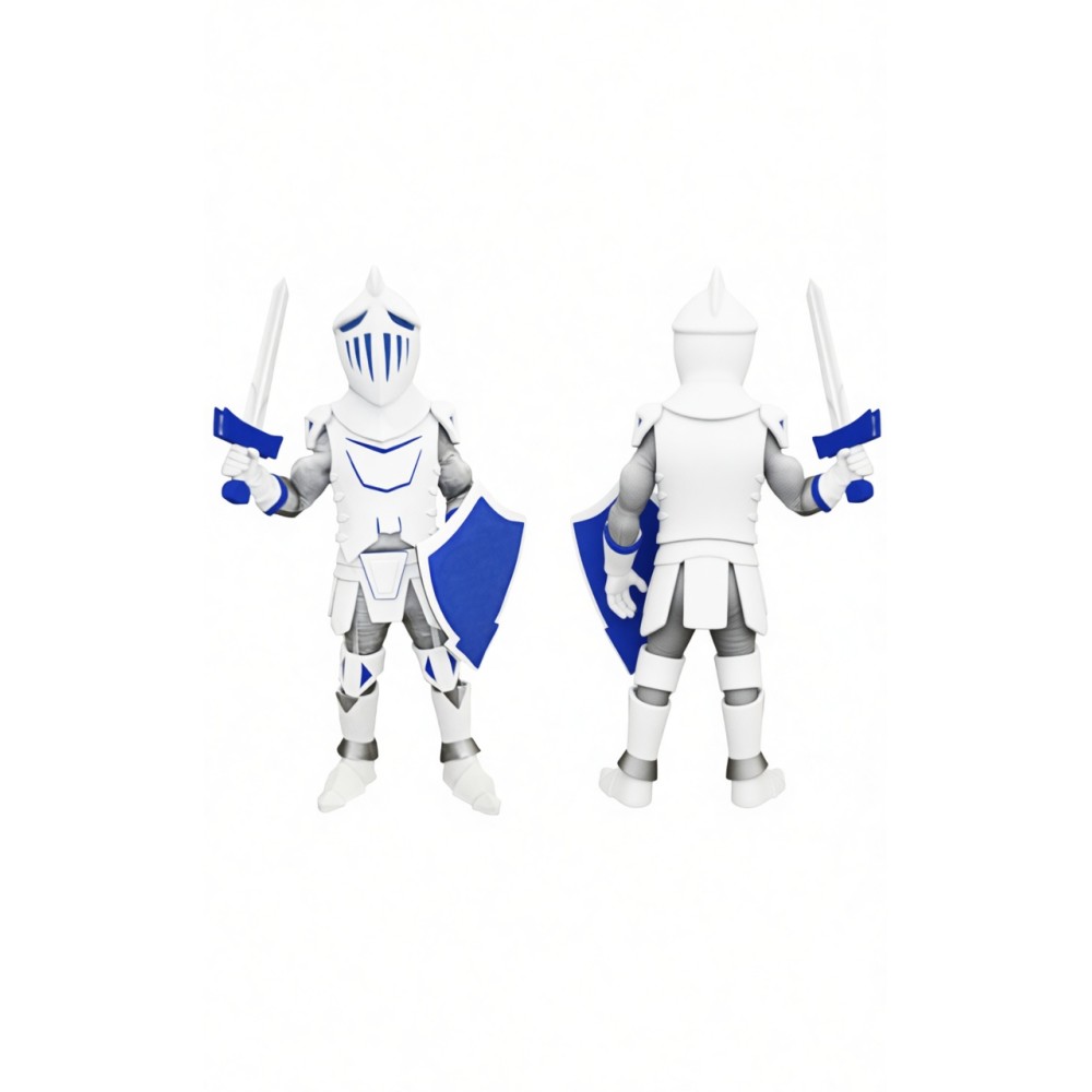 Blue & Sliver Knight Mascot Costume