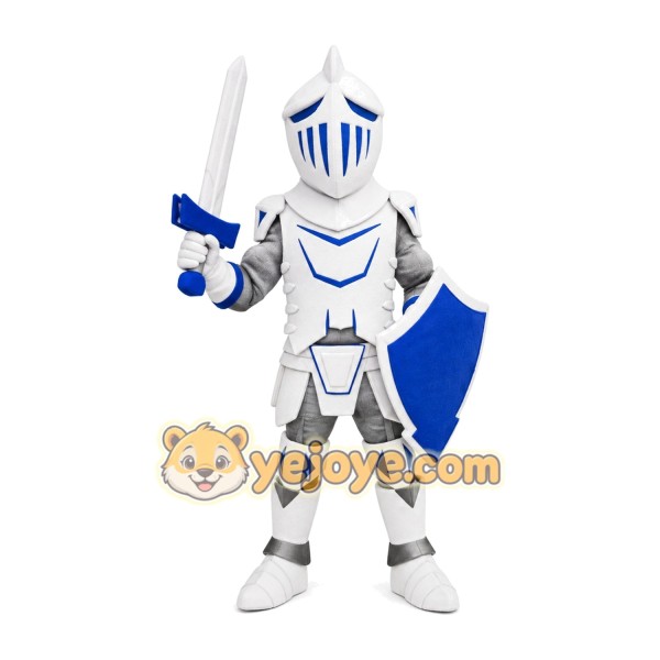 Blue & Sliver Knight Mascot Costume