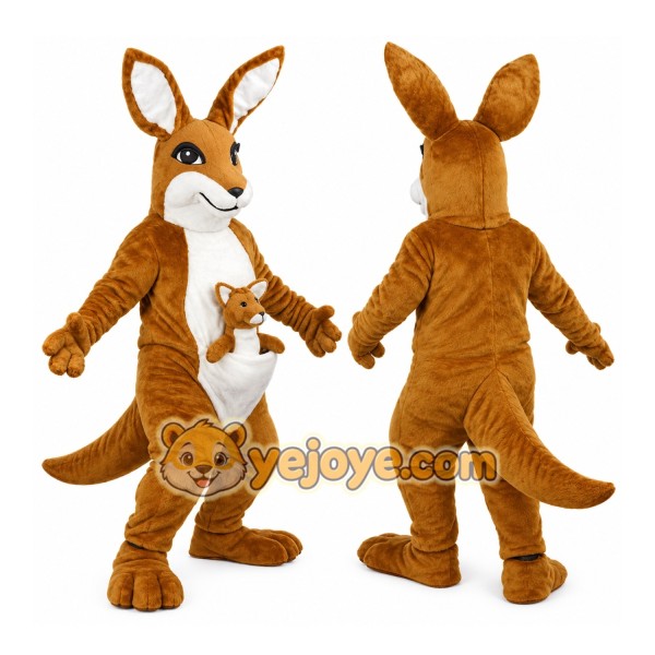 Brown and white kangaroo Mascot Costume